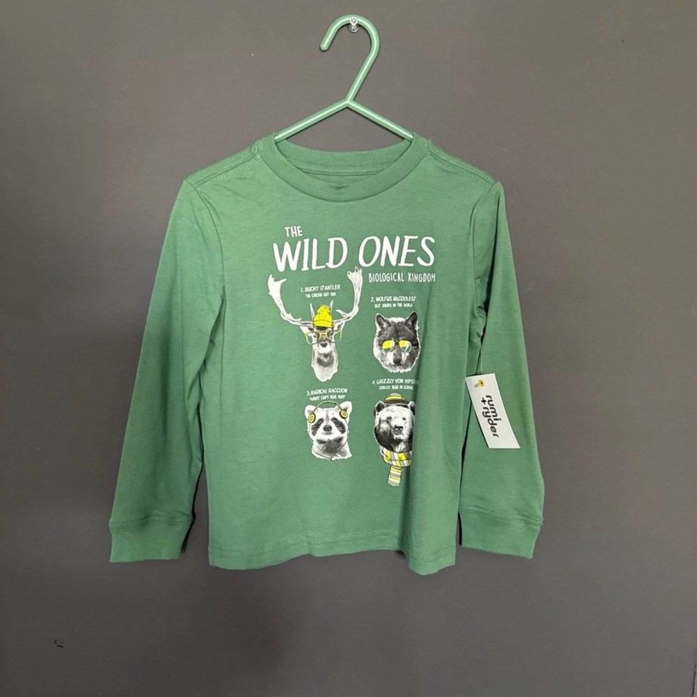The Wild Ones Green Long-Sleeve Kids Tee by Jumping Beans